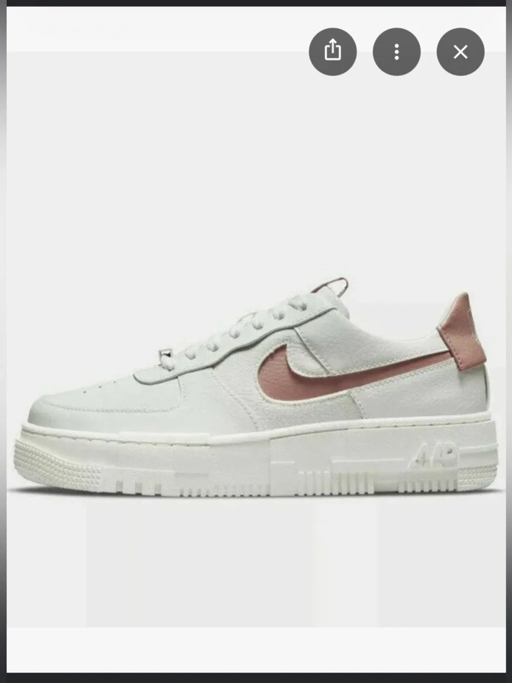 Nike W AF1 Pixel Summit White with Rust Pink Accents - Picture 9 of 12